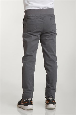UNISEX ÇOCUK RIBANA BEL CANVAS OKUL PANTOLONU