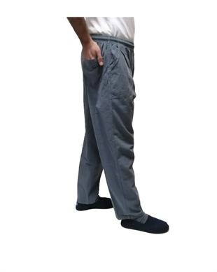 UNISEX HAM BEZ YAZLIK RAHAT ACIK GRİ  KETEN PANTOLON