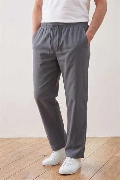 UNISEX HAM BEZ YAZLIK RAHAT KETEN PANTOLON