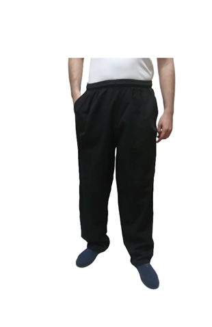 UNISEX HAM BEZ YAZLIK RAHAT SİYAH  KETEN PANTOLON
