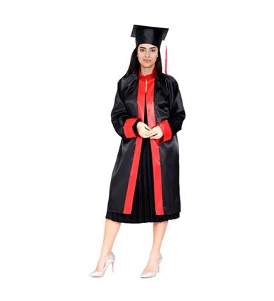 Unisex Lise Mezuniyet Cübbesi Bordo Kırmızı Şeritli
