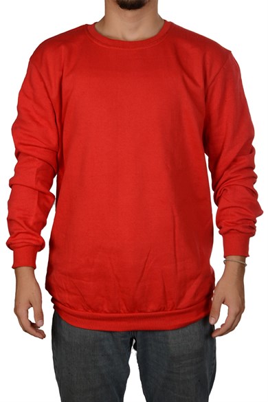 UNISEX YUVARLAK YAKA RAHAT KALIP BASİC DÜZ RENK MODEL UZUN KOL BİSİKLET YAKA SWEATSHİRT