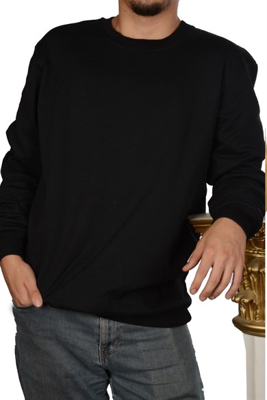 UNISEX YUVARLAK YAKA RAHAT KALIP BASİC DÜZ RENK MODEL UZUN KOL BİSİKLET YAKA SWEATSHİRT