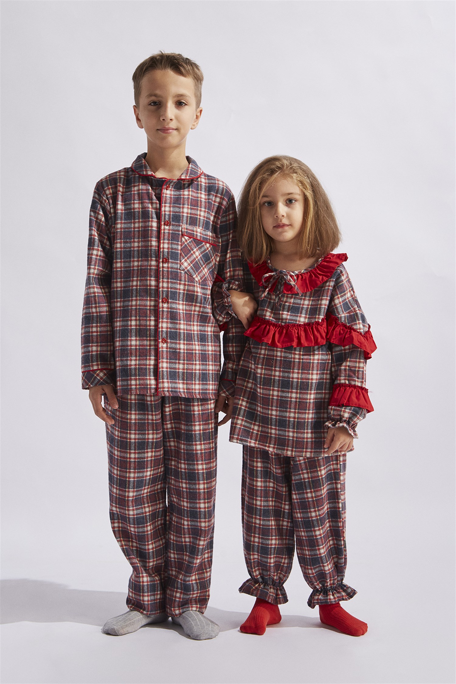 hoQuspoQus Erkek Çocuk Pijama Takımı Kırmızı