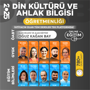 2025 DİN KÜLTÜRÜ VE AHLAK BİLGİSİ ÖĞRETMENLİĞİ ÖABT + EĞİTİM BİLİMLERİ + GYGK FULL PAKET