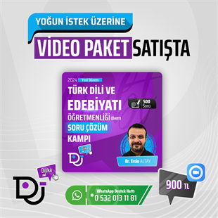 VİDEO PAKET | DR.ERSİN ALTAY İLE TÜRK DİLİ VE EDEBİYATI ÖĞRETMENLİĞİ ÖABT SORU ÇÖZÜM KAMPI