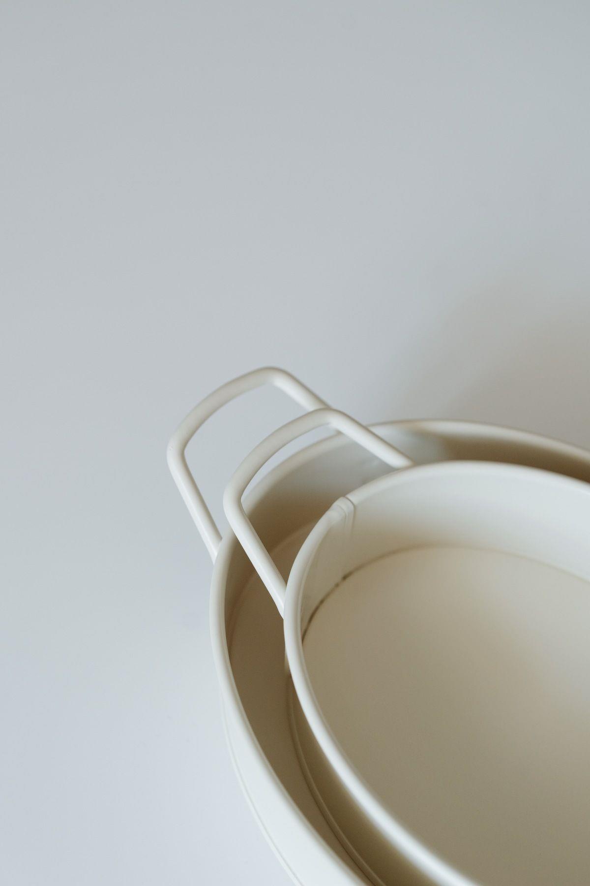 2li Galvaniz Oval Krem Mini Ekmeklik / Tepsi