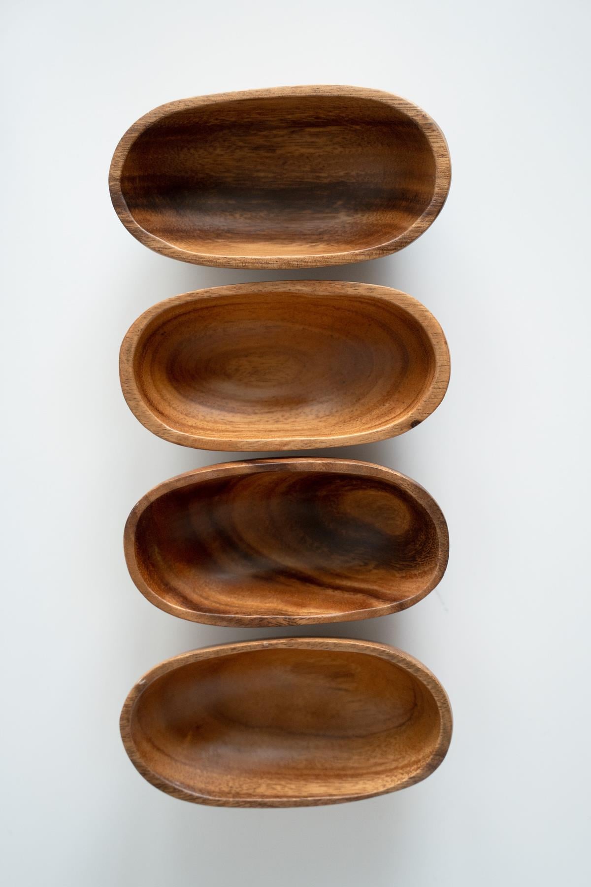 4'lü Mini Akasya Oval Kase