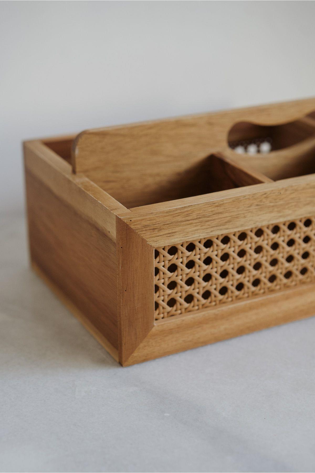 6 Bölmeli Akasya Hazeran Detaylı Organizer (18 x 36 cm)