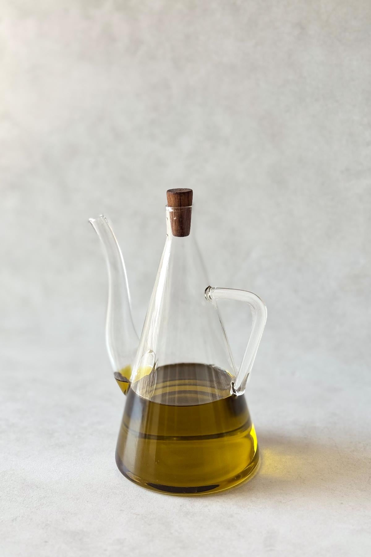 Akasya Tıpalı Borosilikat Cam Yağdanlık (500 ml)