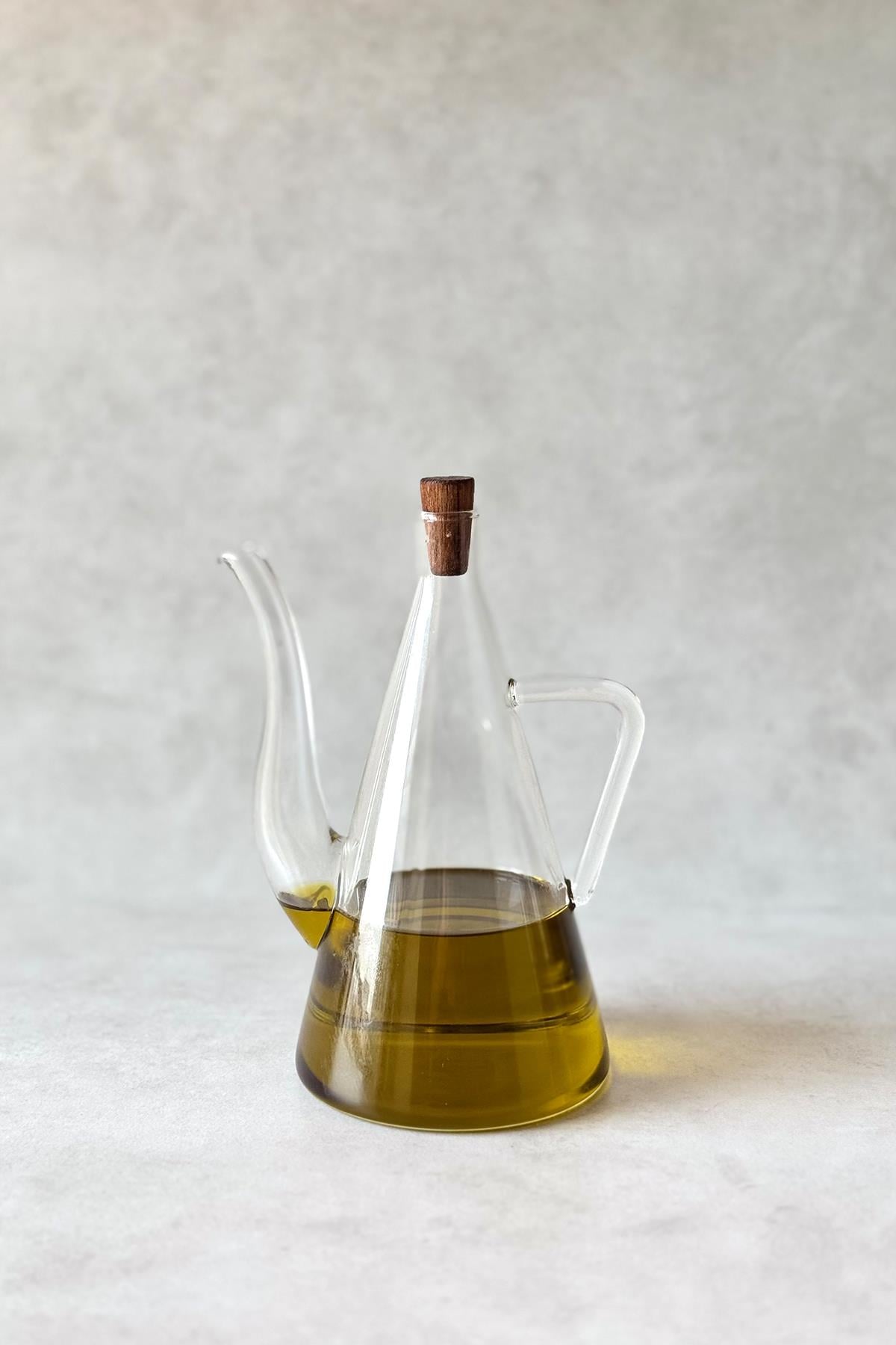 Akasya Tıpalı Borosilikat Cam Yağdanlık (500 ml)