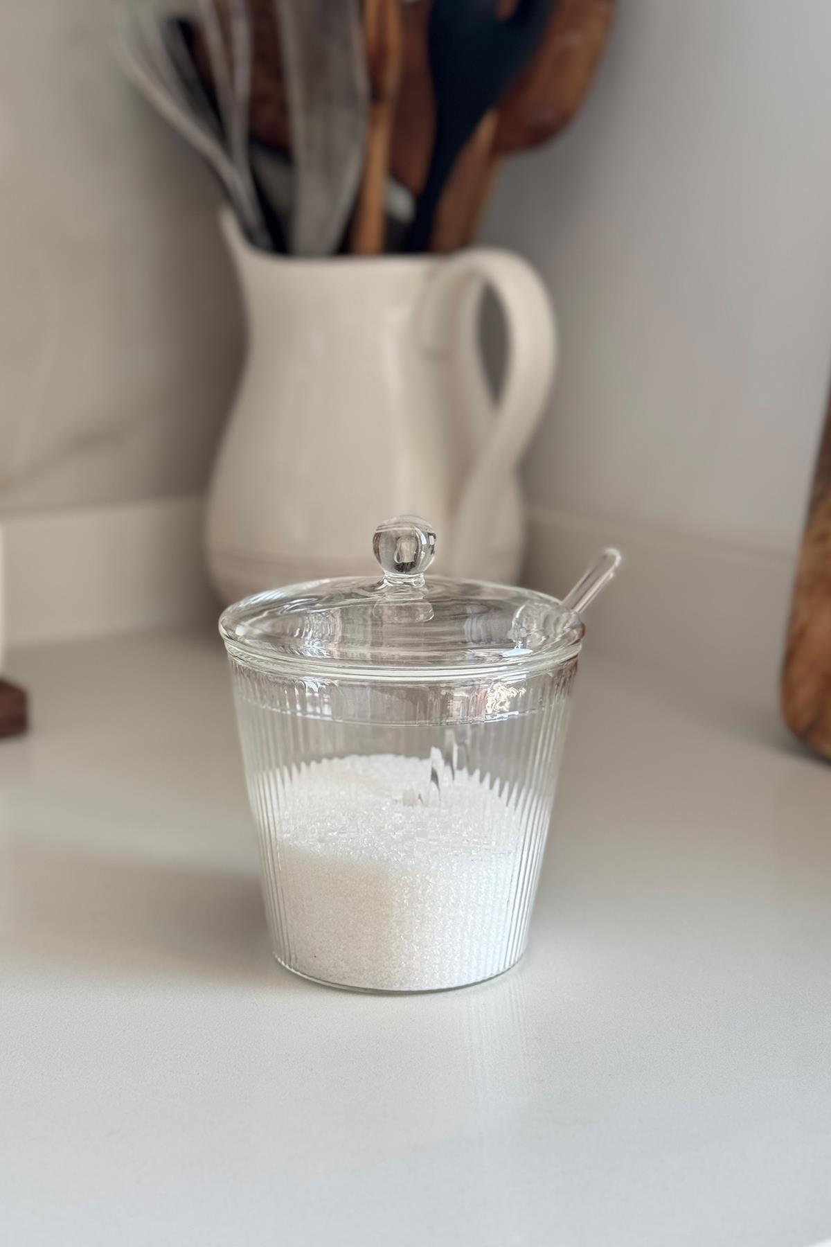 Cam Çizgili Model Kaşıklı Şekerlik