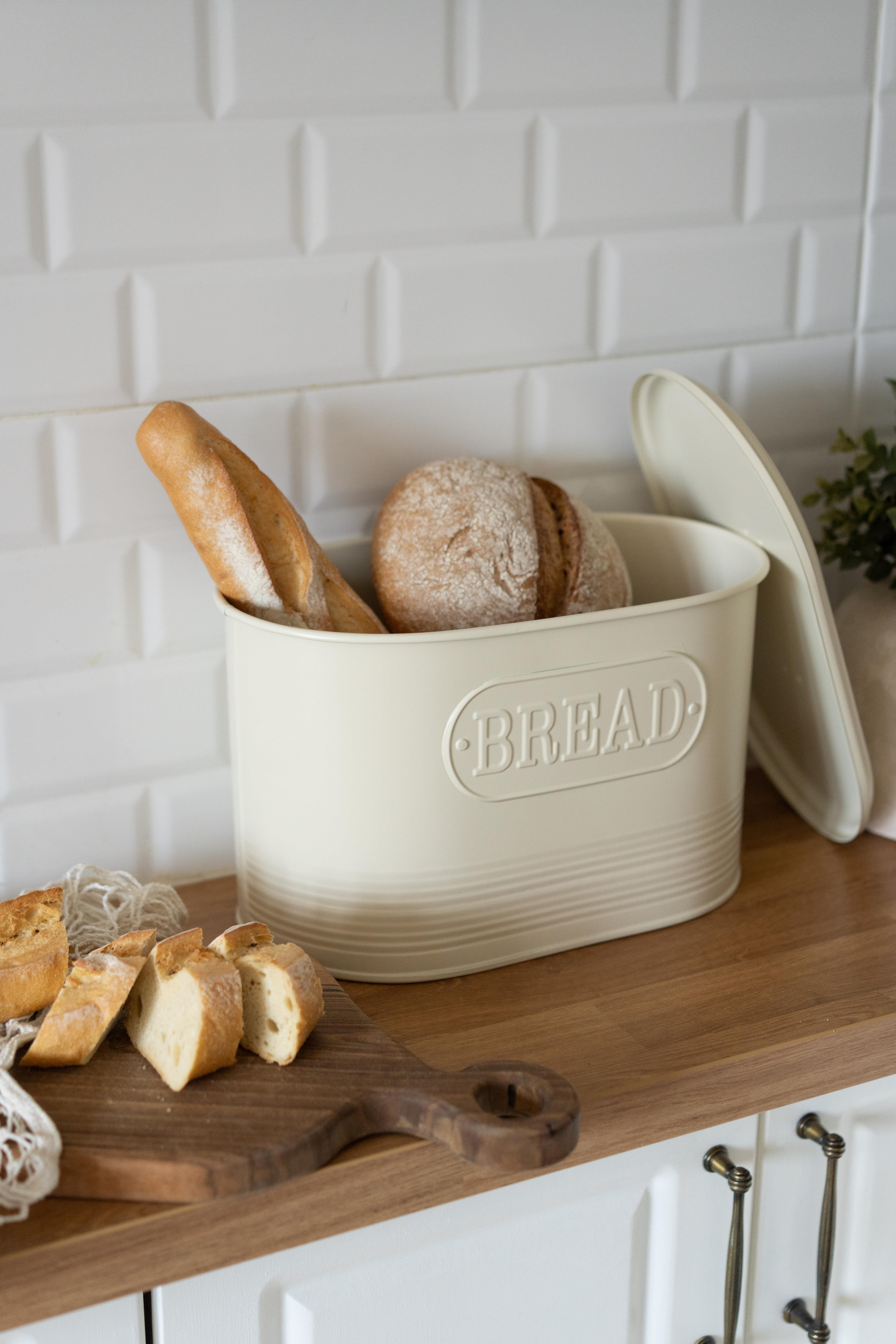 Galvaniz Kapaklı Ekmeklik - Bread (Bej Renk)