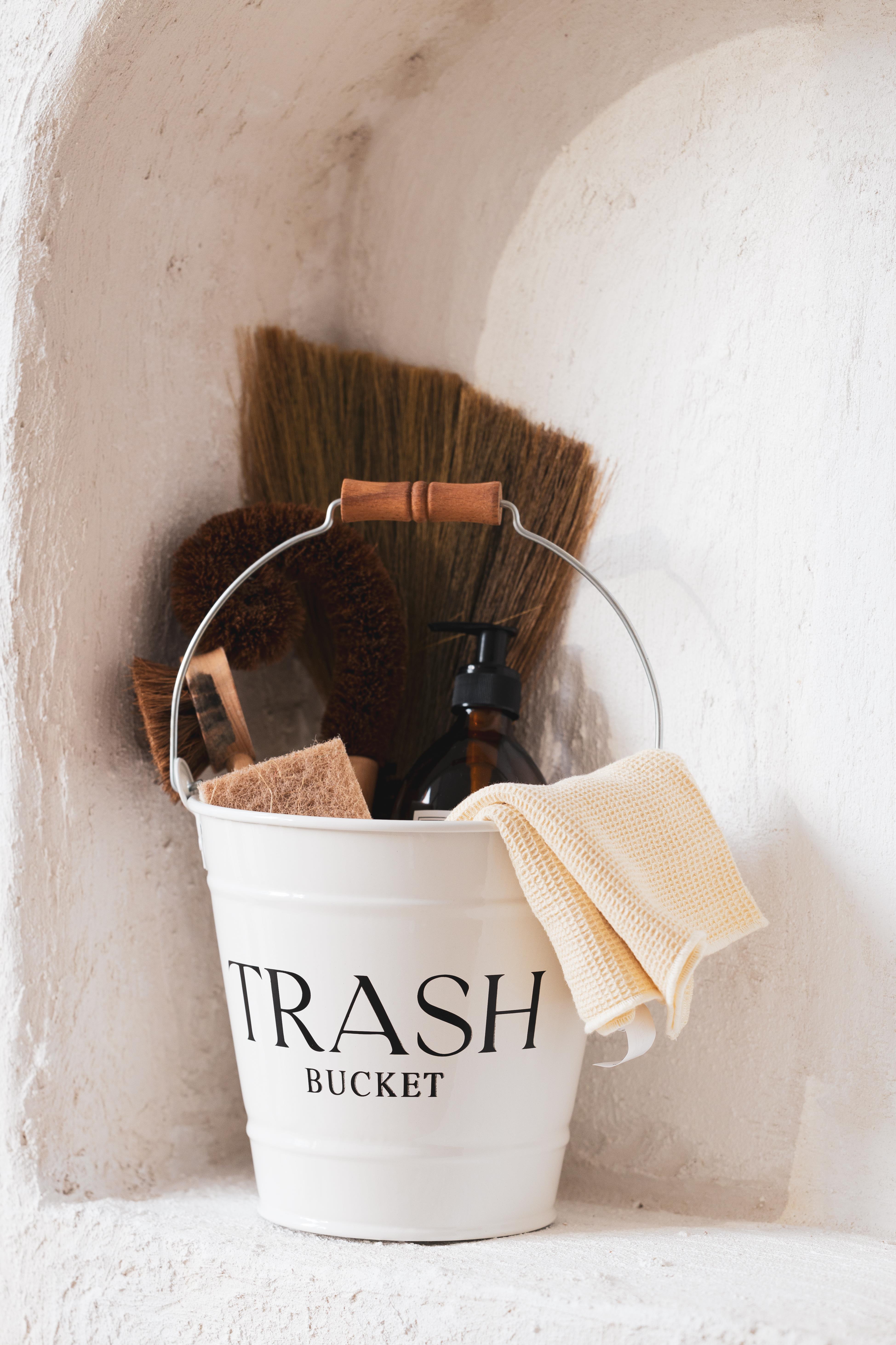 Galvaniz Temizlik-Çöp Kovası(TRASH BUCKET BASKILI)
