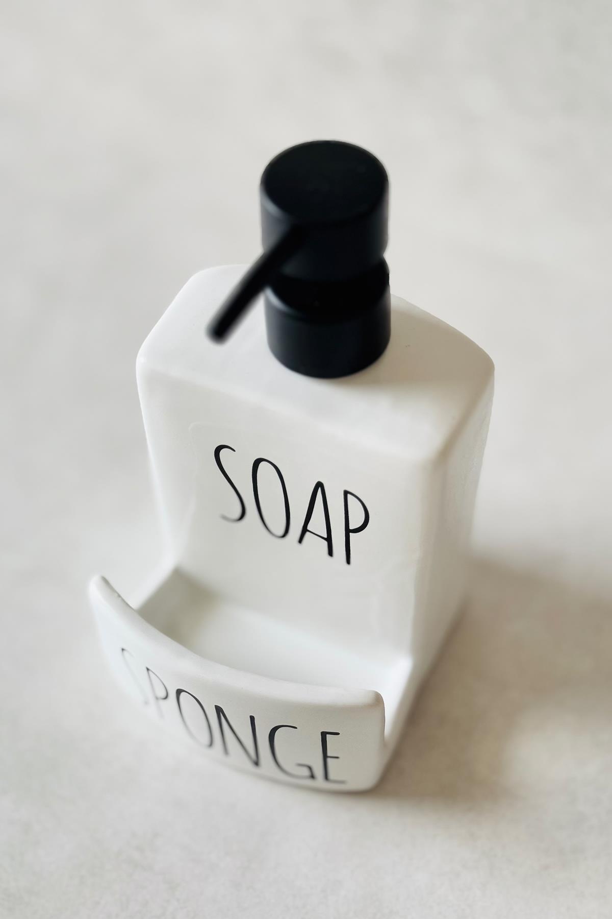 Soap & Sponge Seramik Sıvı Sabunluk
