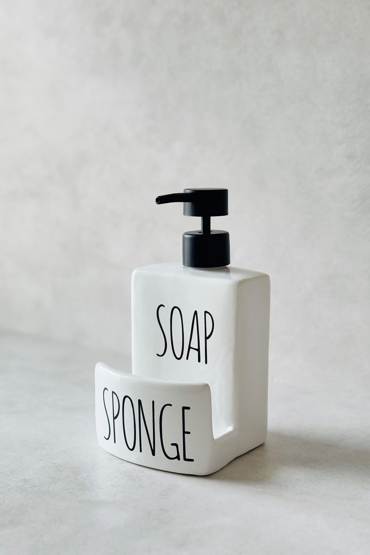 Soap & Sponge Seramik Sıvı Sabunluk