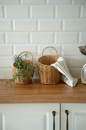 2li Rattan Kulplu Sepet