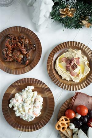 4lü Akasya Kenar Detaylı Meze Tabağı