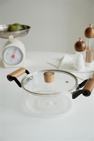 Akasya Kulp Detaylı Borosilikat Cam Tencere 2,5 L Şeffaf
