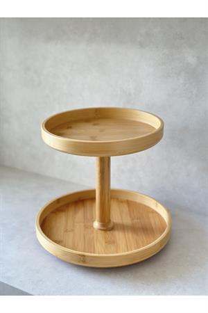 Bambu İki Katlı Döner Stand ( 30x25cm)