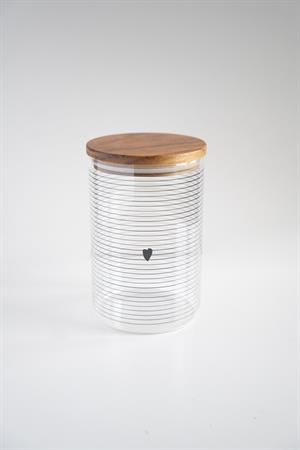 Love 3lü Akasya Vakum Kapaklı Borosilikat Cam Kavanoz Seti (1300+950+650ml)