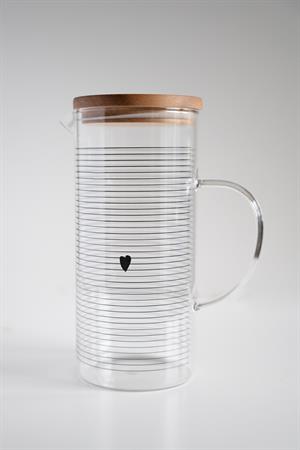 Love Akasya Kapaklı Borosilikat Cam Sürahi (1350 ml)