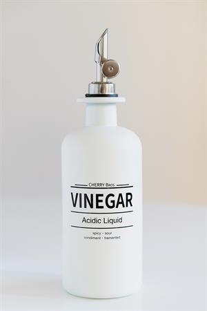 Mat Beyaz Cam Gümüş Kapaklı 2li Yağlık / Sirkelik Seti (500ml)