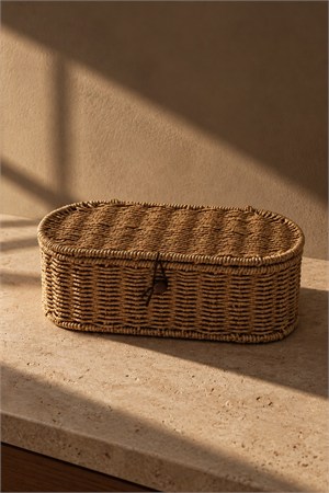 Rattan Oval Düzenleyici Sepet