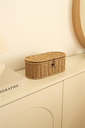 Rattan Oval Düzenleyici Sepet