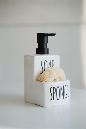 Seramik Süngerli Sıvı Sabunluk (Soap&Sponge)