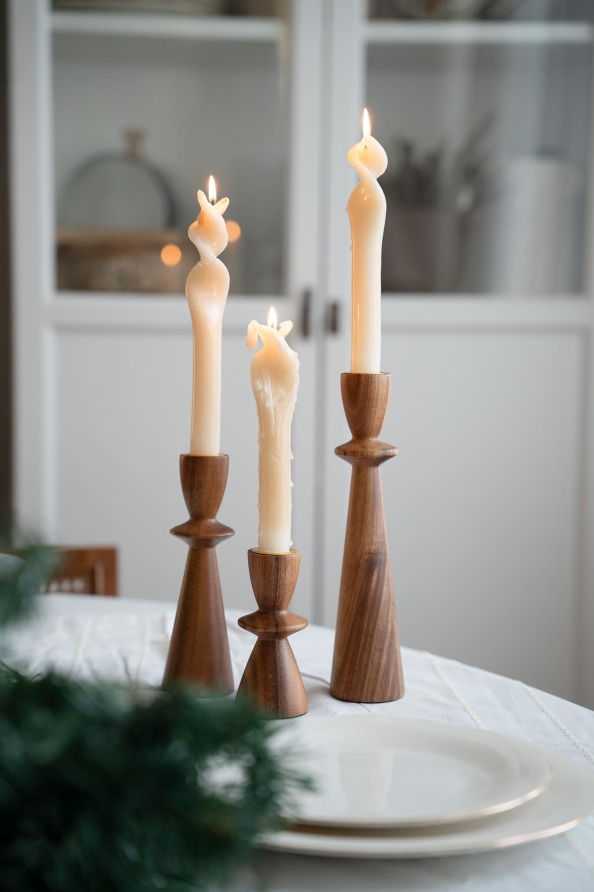 3'lü Akasya Şamdan Seti