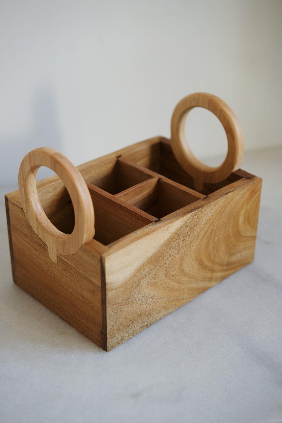 4 Bölmeli Akasya Organizer (16,5 x 24 cm)