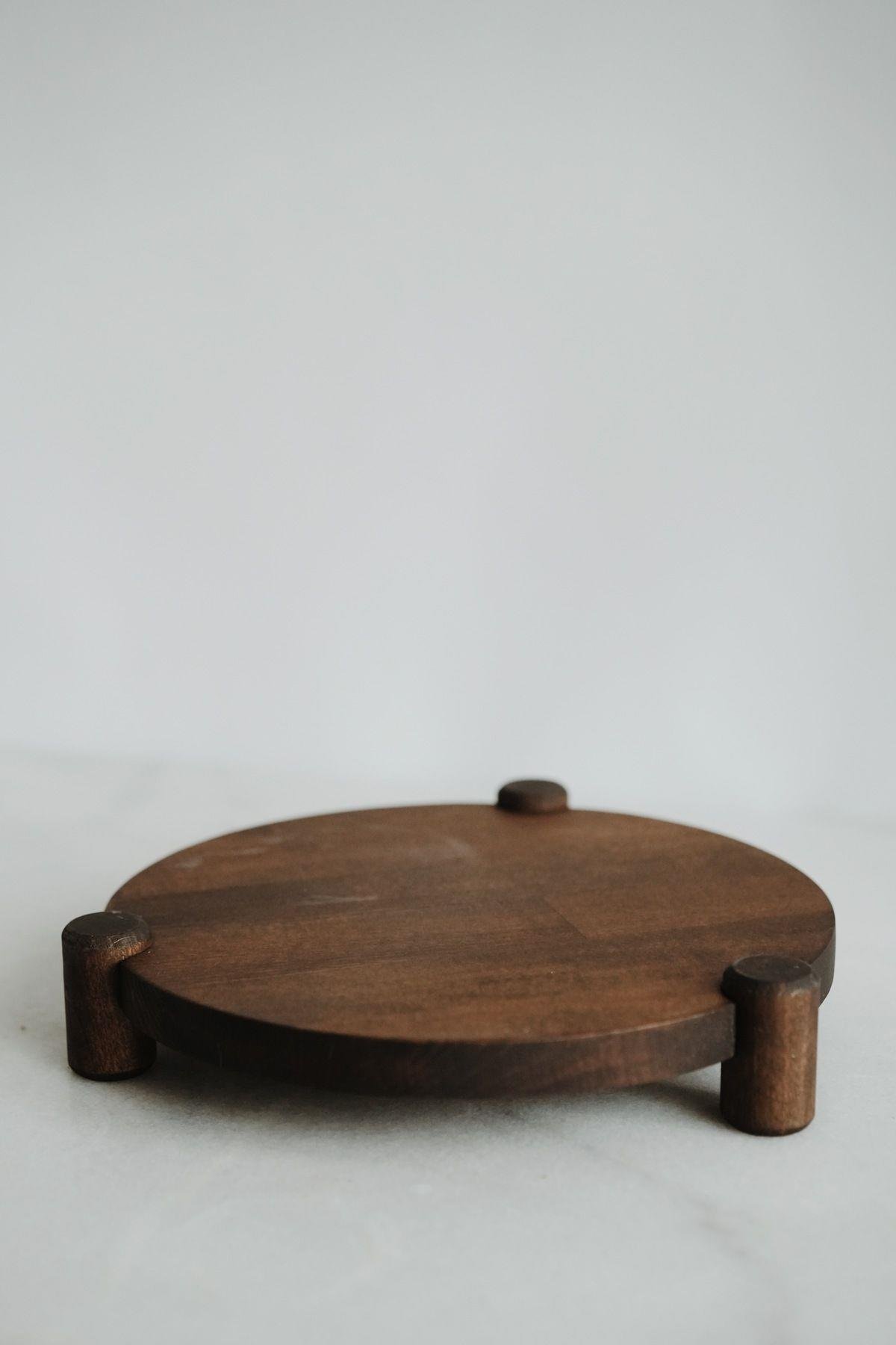 Ahşap Yuvarlak Ayaklı Stand (25 Cm)