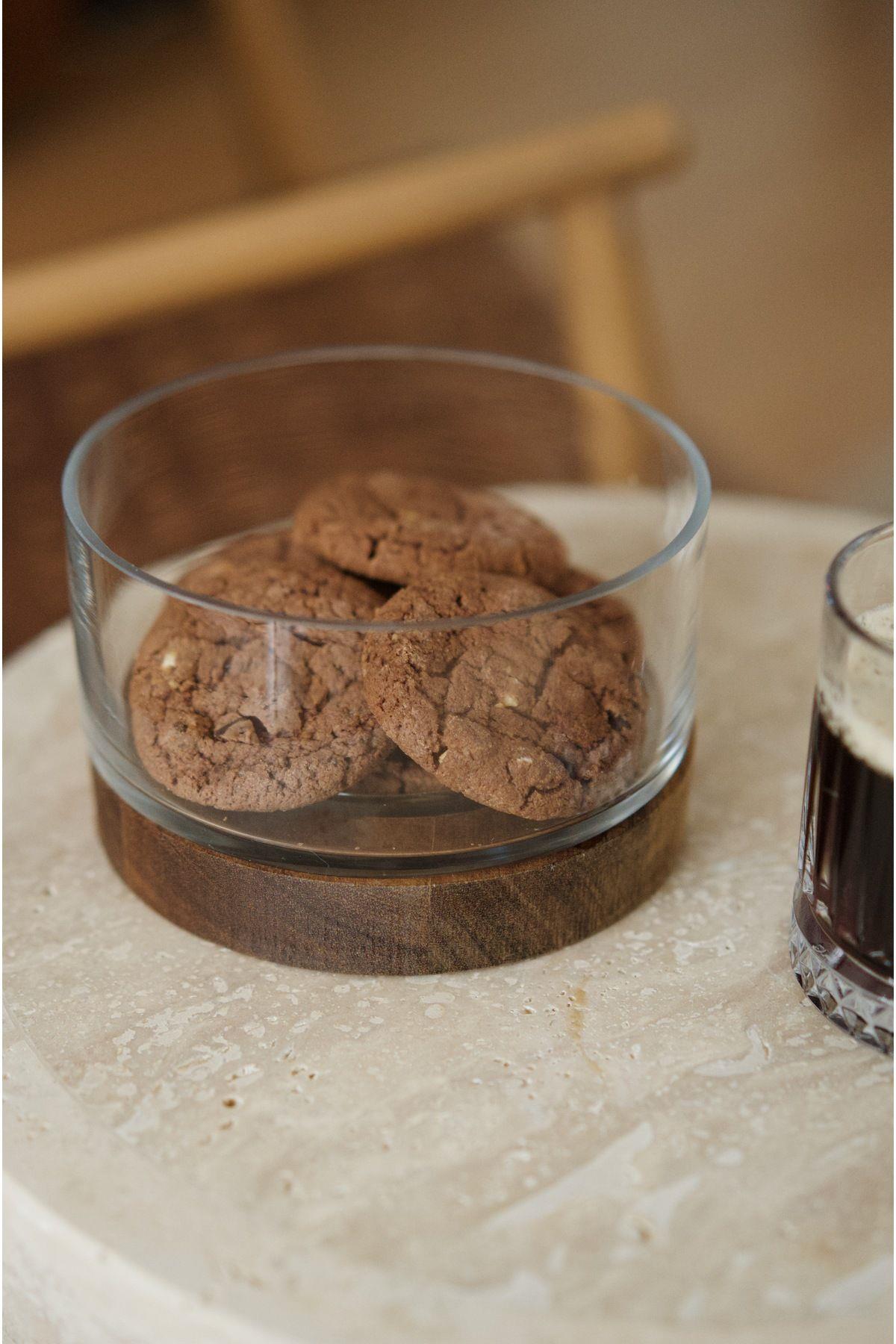 Akasya Standlı Cam Kase (15cm)