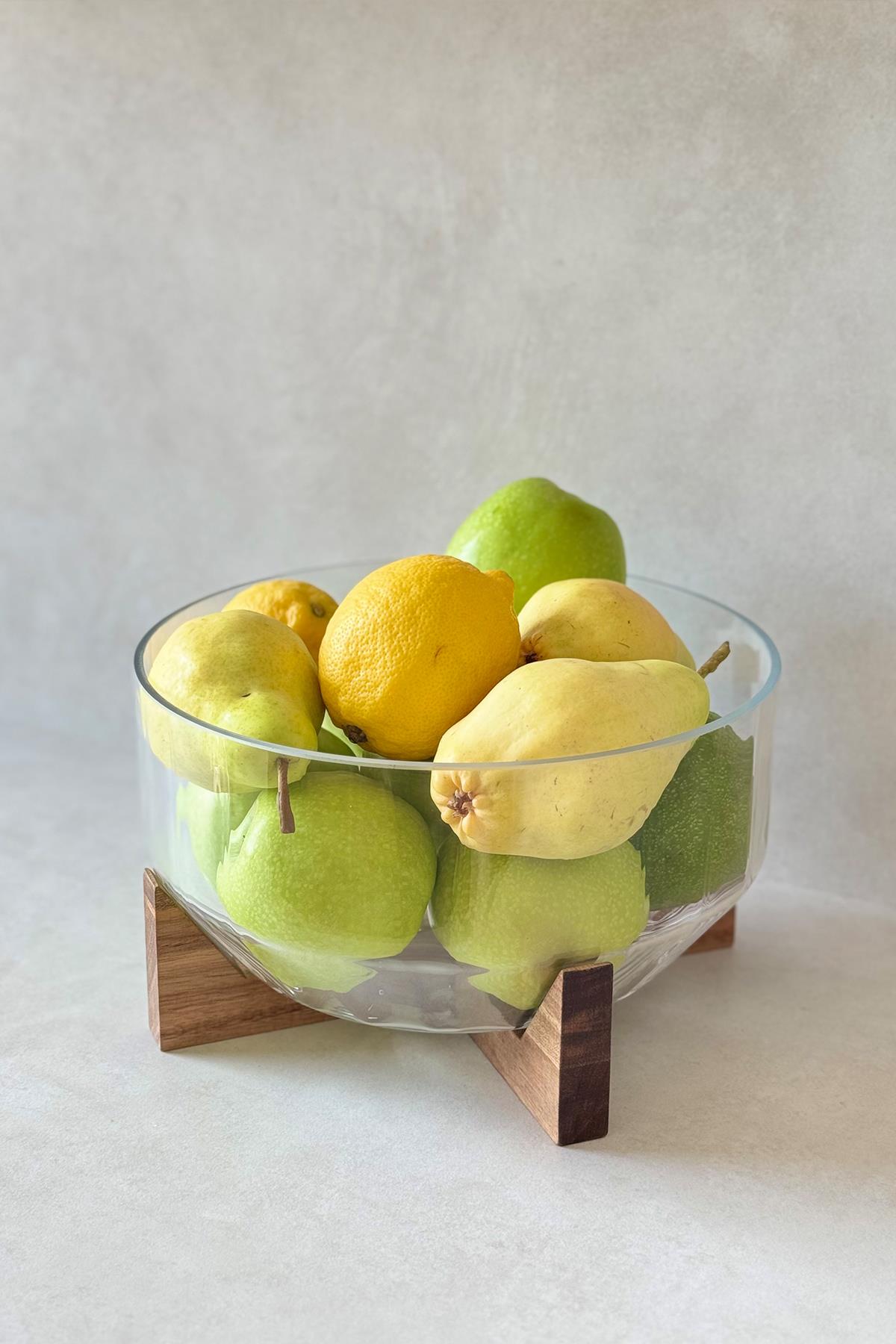 Akasya Standlı Meyve Kasesi (Büyük Boy)