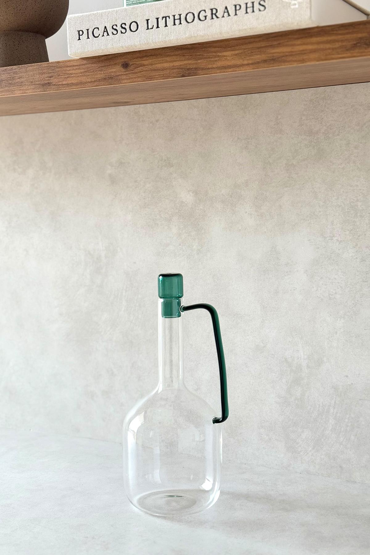 Borosilikat Cam Uzun Model Sürahi (Yeşil)