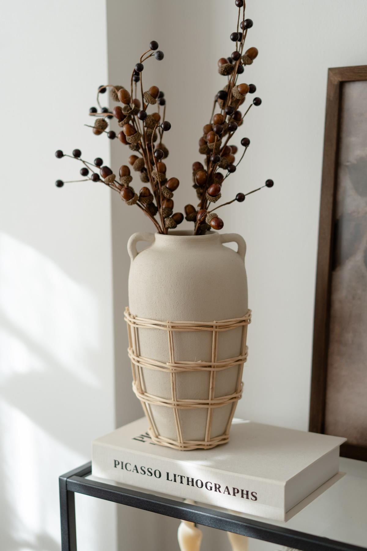 FIORE Seramik Rattan Vazo