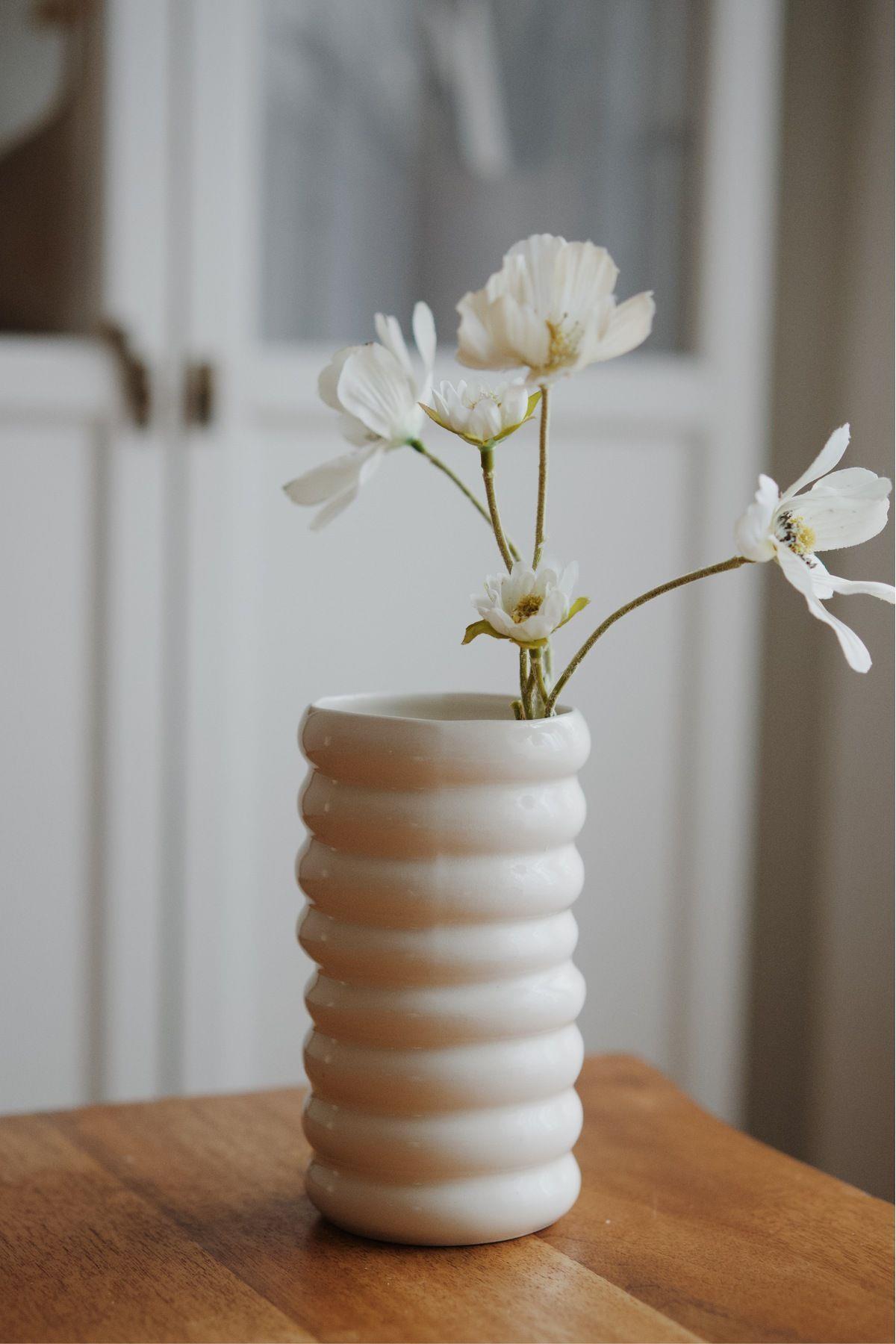 Seramik Bombeli Vazo/Kaşıklık (10x17cm)