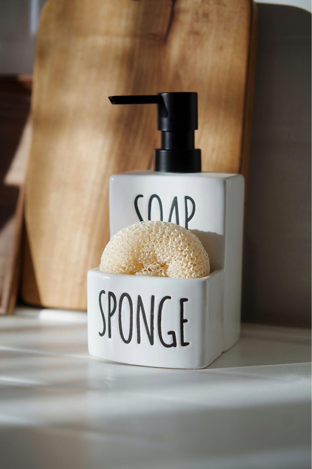 Seramik Süngerli Sıvı Sabunluk (Soap&Sponge)