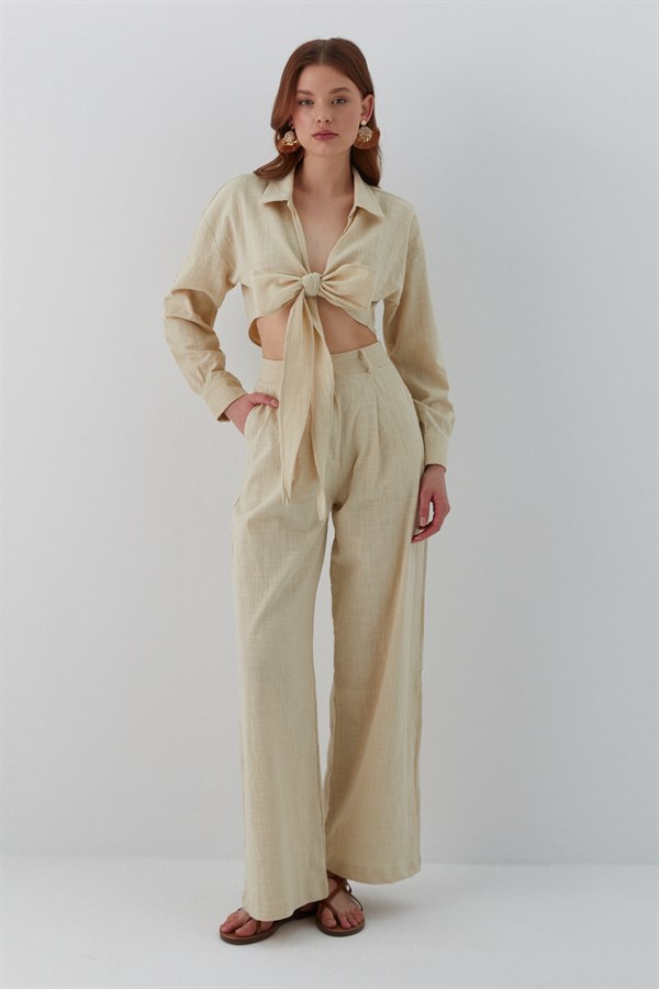 Bağlamalı Takım Bej
