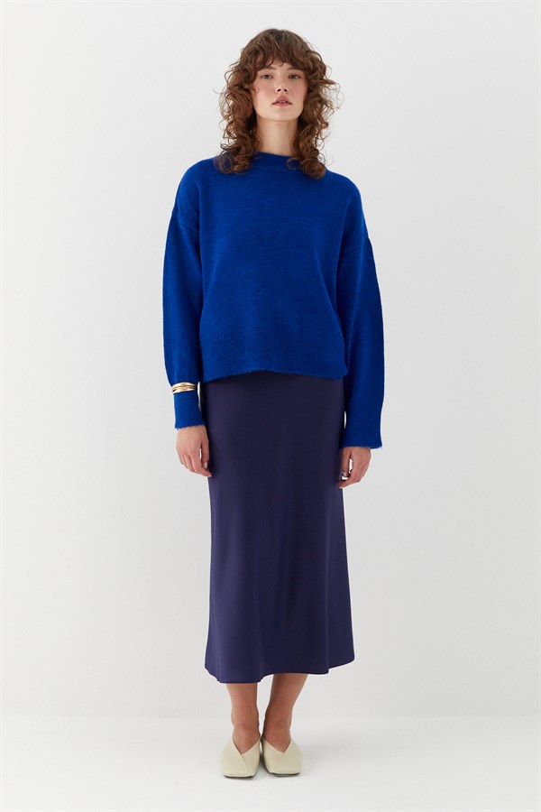 Basic Triko Kazak Saks Mavisi