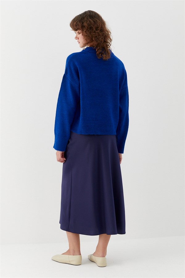 Basic Triko Kazak Saks Mavisi