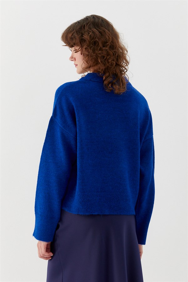 Basic Triko Kazak Saks Mavisi