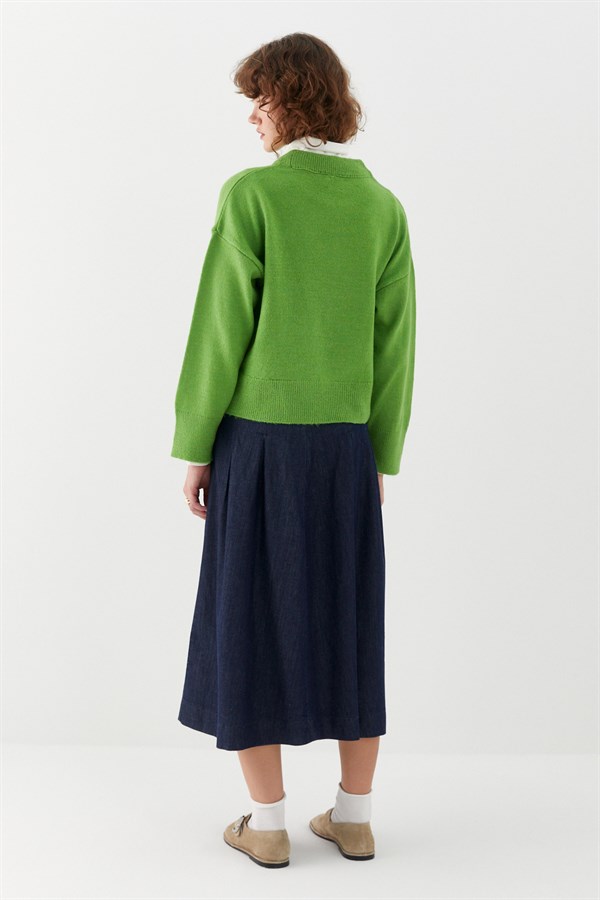 Basic Triko Kazak Yeşil