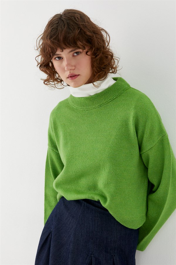 Basic Triko Kazak Yeşil