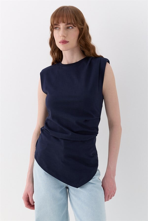 Beli Drapeli Bluz Lacivert