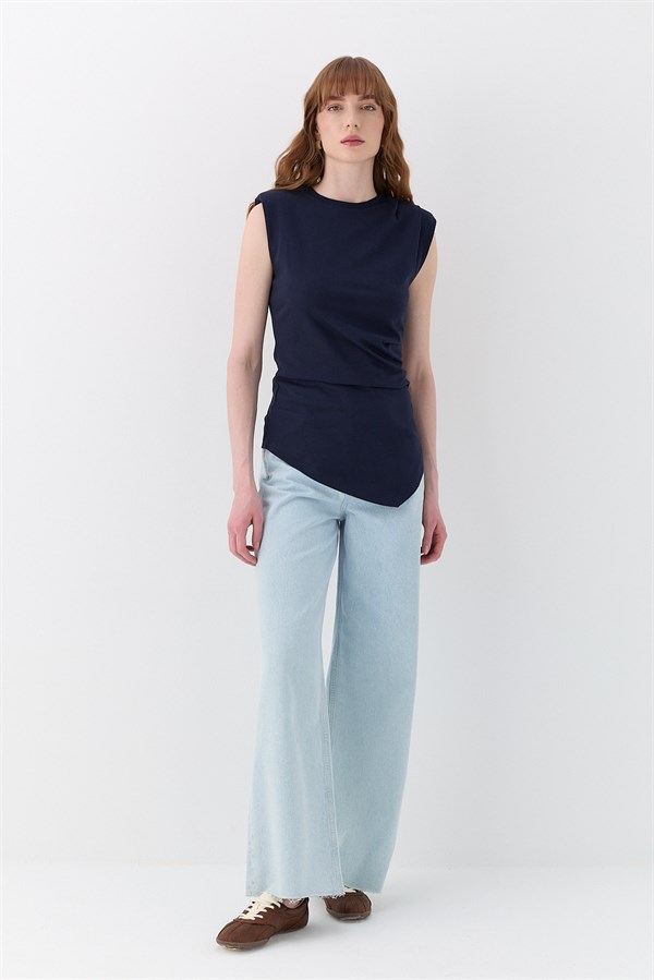 Beli Drapeli Bluz Lacivert