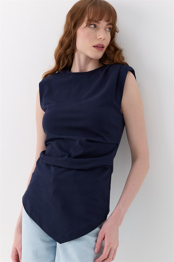 Beli Drapeli Bluz Lacivert