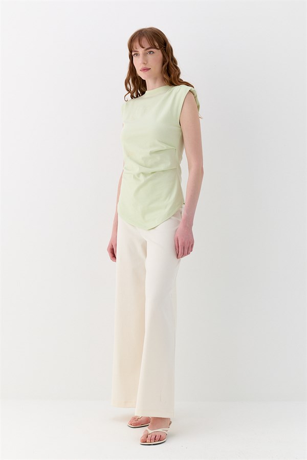 Beli Drapeli Bluz Yeşil