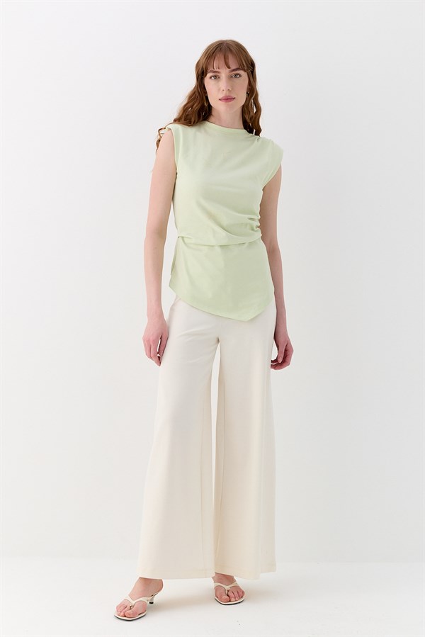 Beli Drapeli Bluz Yeşil